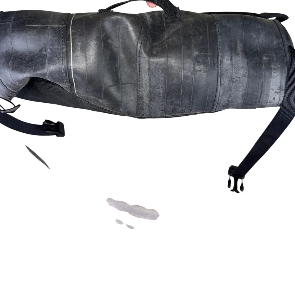 Alchemy Goods Upcycled Inner Tube Messenger Bag Black Reflective Laptop Commuter